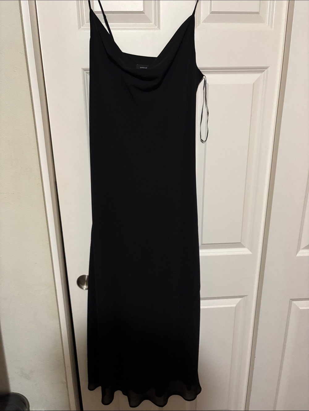 Banana Republic Factory Black Cowl Neck Maxi Slip Dress